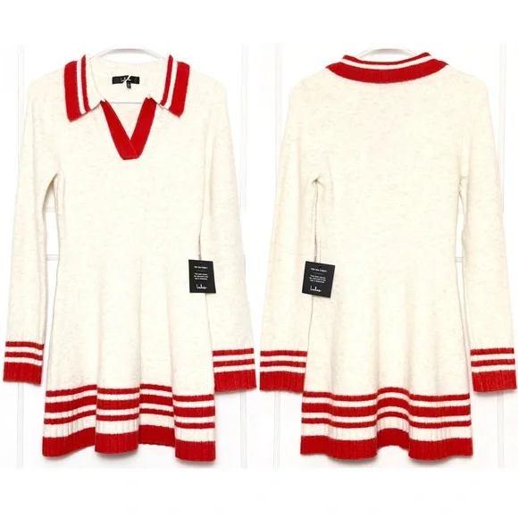 NWT LULUS Sporty Stripe Collared Polo Long Sleeve Varsity Tennis Sweater Dress S - Picture 4 of 7